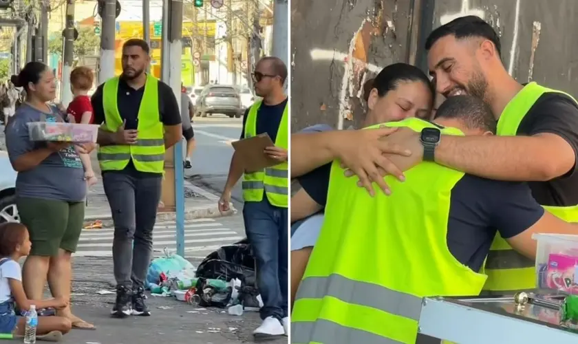 Mulher que vendia balas na rua chora ao receber ajuda após oração: “Deus viu minha dor”